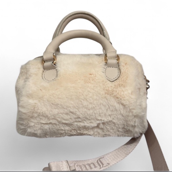 Juicy Couture Cream Faux Fur Mini Crossbody Bag Y2K Coquette - Picture 2 of 7